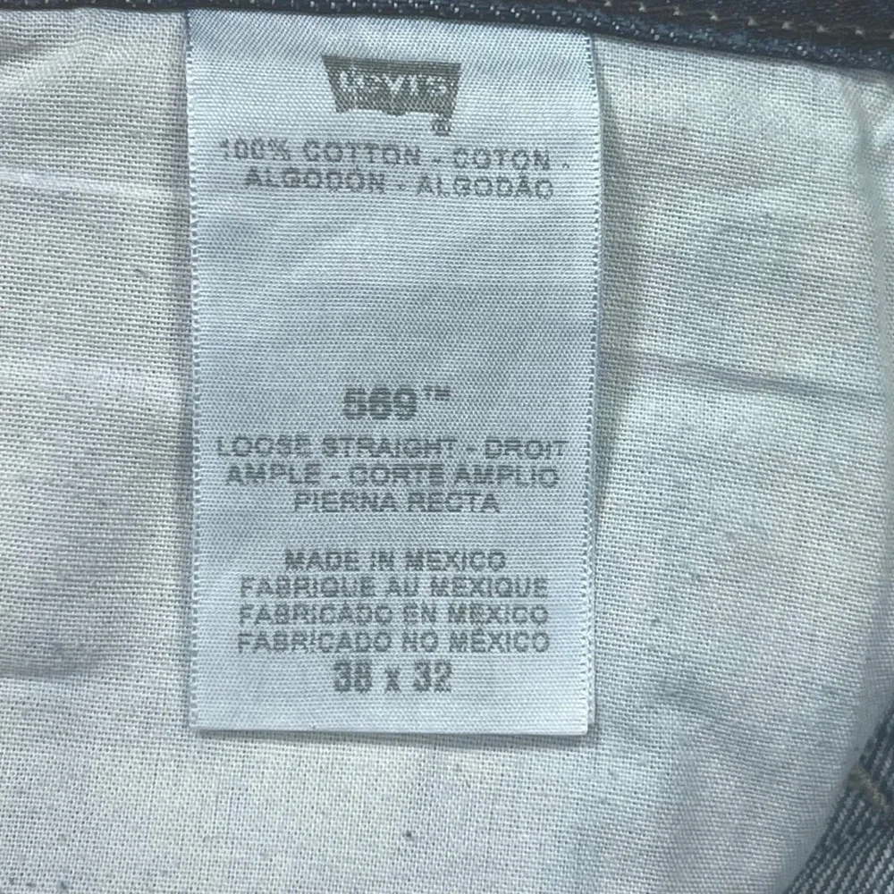 Levis 569 vintage Red‎ Tab Straight Leg Indigo Denim Jeans Flap Pocket 40x30